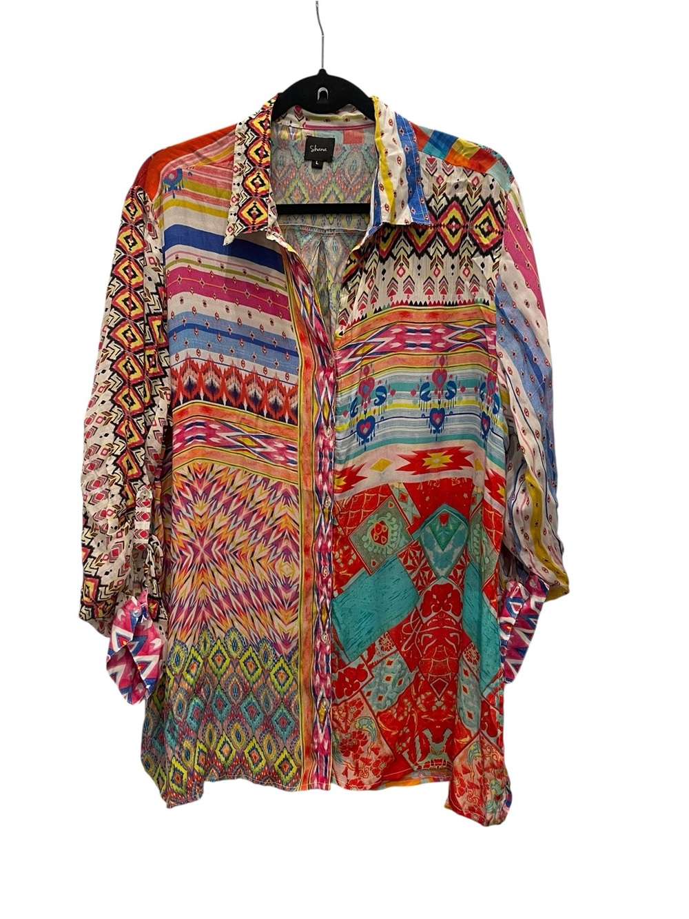 Shana Woman button-up Silk shirt Size:L - Picture 2 of 11